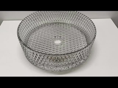 Pia de banheiro redonda montada em bancada sem transbordamento