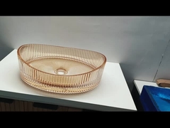 500*370*140mm Tamanho Bacia de lavatório de vidro Sem transbordamento