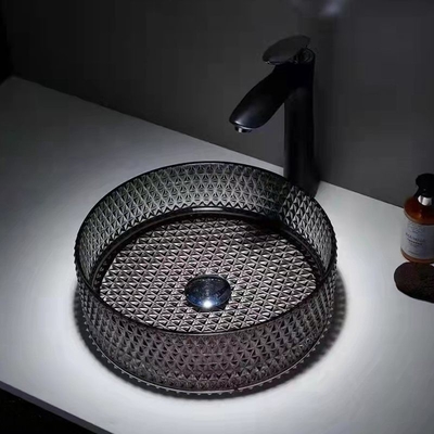 Dissipador claro transparente Diamond Crystal claro do banheiro das bacias de vidro modernas da embarcação