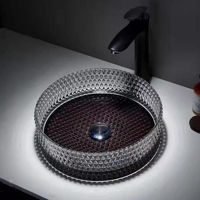 Bacias de vidro Crystal Modern With Black Bottom da embarcação da arte finala