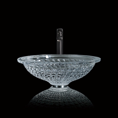 O círculo Crystal Wash Basins Hand Wash 415mm 140mm para o hotel morre carcaça