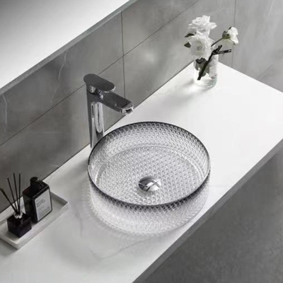 Bacia de lavagem de vidro do preto do inclinação que funde Crystal Bathroom Vanity Sink