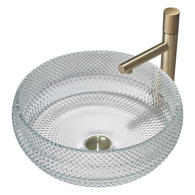 Dissipador claro transparente da lavagem da vaidade de Crystal Glass Vessel Sinks Bathroom acima do contador