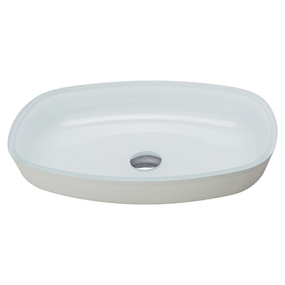 O melão moderado branco lustroso alto das bacias de lavagem do banheiro dá forma a dissipadores da bacia da bancada