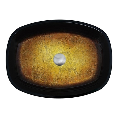 O inclinação Brown moderou bacias que de lavagem do banheiro o melão dá forma a dissipadores de vidro contínuos do tampo da mesa