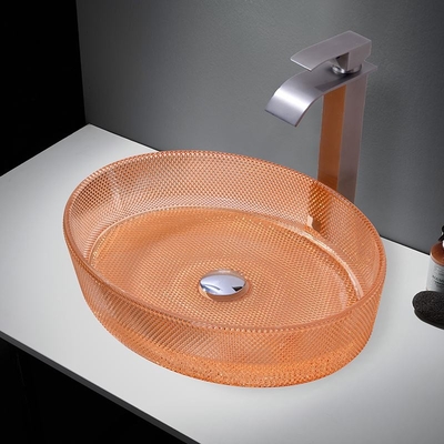 Banheiros de vidro laranja transparente de espessura de 12 mm para banheiros modernos