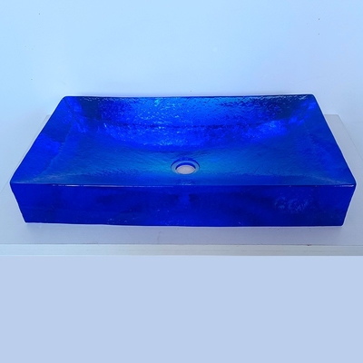 Banheiros de vidro vidrado Lavatórios de banheiros Cor azul-céu Pesos de recipientes de 40 kg Lavatórios