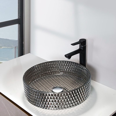 Dissipador cromado da bancada da vaidade de Crystal Sink Bowl Elegant Bathroom do revestimento