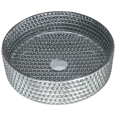 Dissipador cromado da bancada da vaidade de Crystal Sink Bowl Elegant Bathroom do revestimento