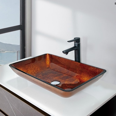 do tampo da mesa retangular da bacia de lavagem do tampo da mesa de 110mm o projeto contrário moderou o vidro