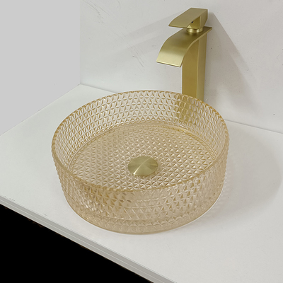Banheiro Crystal Diamond Art do cilindro de Champagne Glass Vanity Sink Bowl