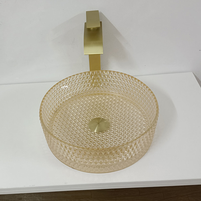 Banheiro Crystal Diamond Art do cilindro de Champagne Glass Vanity Sink Bowl