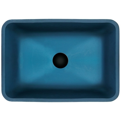 Retângulo azul endurecido do dissipador azul da bacia de vidro acima do comprimento de contra 460mm