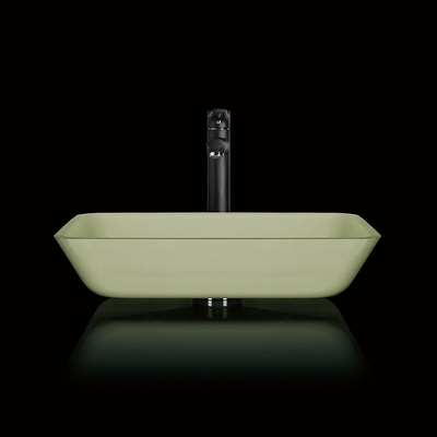 luz branca retangular superior contrária do dissipador da bacia de 105mm 330mm - banheiro verde