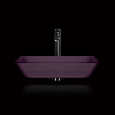 Dissipador retangular Matt Purple Glass Countertop ácido do banheiro da embarcação