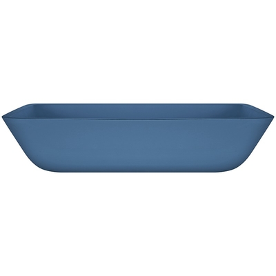 Dissipador feito a mão Matt Vessel Light Blue Vanity do vidro temperado retangular