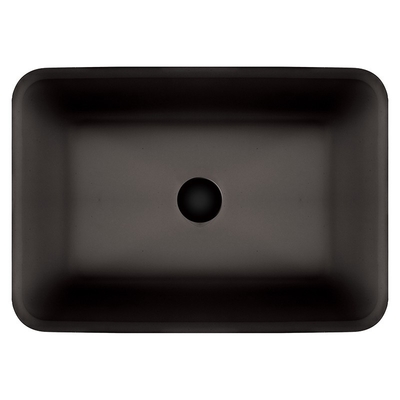 Bacia superior contrária do preto ácido do cinza 20inch de Matt Tempered Glass Sink Dark retangular