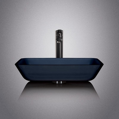 Bacia de lavagem preta de vidro moderada 12mm da cor Matt Counter Top Bowl Sink ácido