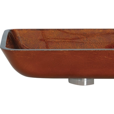 Brown Russet moderou o sólido retangular do tampo da mesa da bacia de vidro da bacia