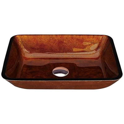 Brown Russet moderou o sólido retangular do tampo da mesa da bacia de vidro da bacia