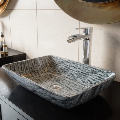 Preto do titânio/Gray Bathroom Wash Basins L460 * W330 * dissipador preto retangular da embarcação de H105mm