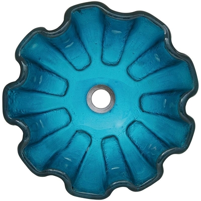 Forma verde moderada círculo da flor da bancada do banheiro 150mm da bacia de vidro da bacia