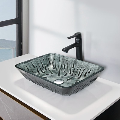 Mão do derretimento de Gray Retangular Vessel Sink Hot que tira o dissipador de vidro moderado da vaidade