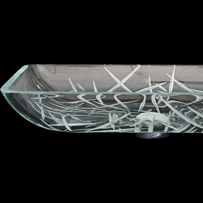 CNC que grava o Super Clear resistente superior contrário retangular do risco das bacias de lavagem do banheiro