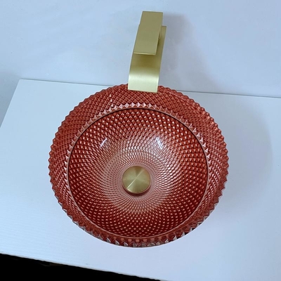 Vidro Shinning Rose Gold Vessel Sink Square acima de contrário galvanizada
