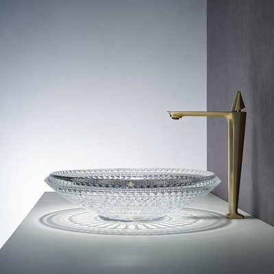 Bacia da bacia de lavagem do banheiro acima de contra 450mm Crystal Clear Artistic