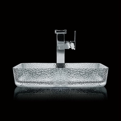 330mm 460mm Banheiro Lava-louças Tabela superior vidro superficial Die Casting Cristal claro