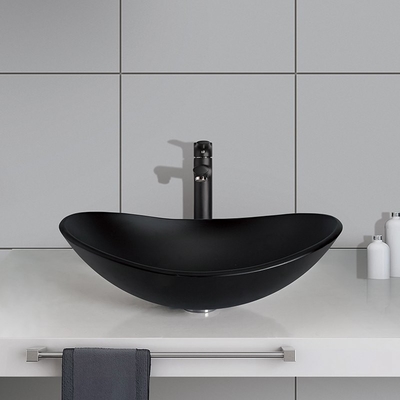 O lingote dá forma ao ácido Matt Black Vanity Basin Bathroom 540mm que o comprimento moderou limpo fácil de vidro