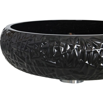 dissipador preto da embarcação do banheiro da altura de 440mm em volta de Crystal Ball Shape exterior envernizado