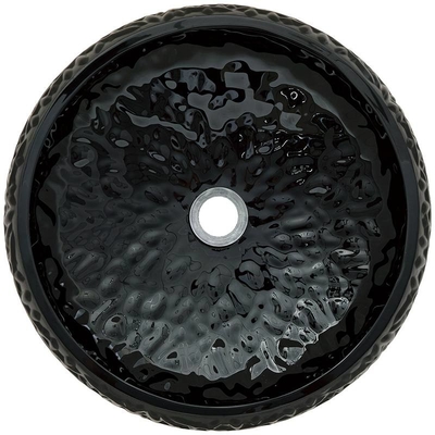 dissipador preto da embarcação do banheiro da altura de 440mm em volta de Crystal Ball Shape exterior envernizado