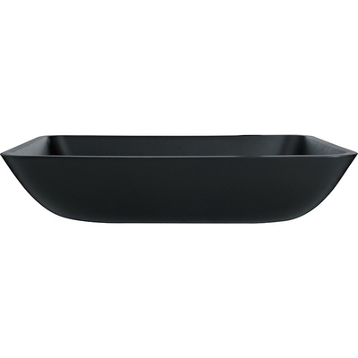 Crystal Stone Bathroom Wash Basins geado Matte Vessel Sink preto retangular