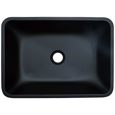 Crystal Stone Bathroom Wash Basins geado Matte Vessel Sink preto retangular