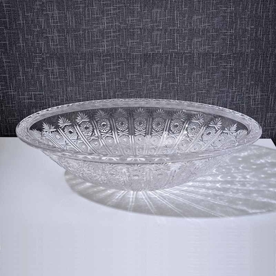 Comprimento oval de Crystal Clear Vanity 530mm da parte superior contrária da bacia da bacia de lavagem da forma