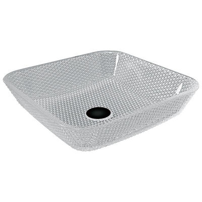 a vaidade da bancada do comprimento de 400mm afunda o quadrado de Crystal Clear Glass Vessel Diamond