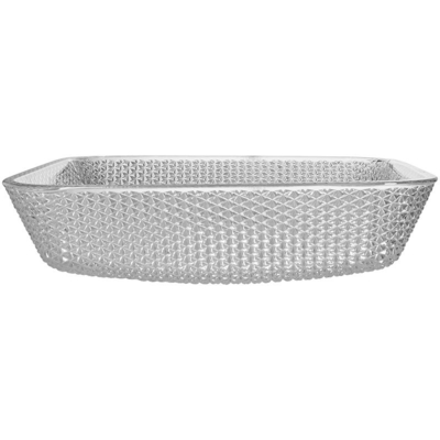a vaidade da bancada do comprimento de 400mm afunda o quadrado de Crystal Clear Glass Vessel Diamond