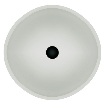 O branco moderou o círculo profundo da altura do comprimento 132mm da bancada 380mm da bacia de vidro da bacia