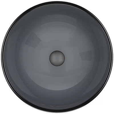 Vidro moderado feito a mão circular Gray Vessel Bathroom Sink da bacia de lavagem da bancada