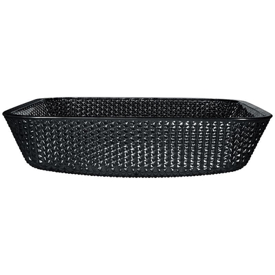 o banheiro de vidro preto grosso de 12mm afunda o quadrado de cristal do OEM da altura de 400mm acima do dissipador contrário