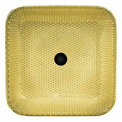 Os dissipadores cromados da vaidade da bancada esquadram a embarcação de vidro Crystal Luxury Gold Color