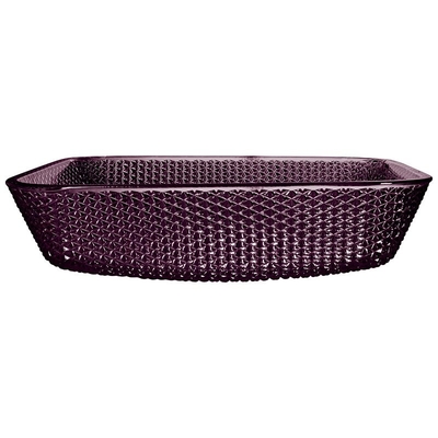 A vaidade lisa da bancada afunda os dissipadores de vidro do banheiro do quadrado de Diamond Purple Crystal 12mm