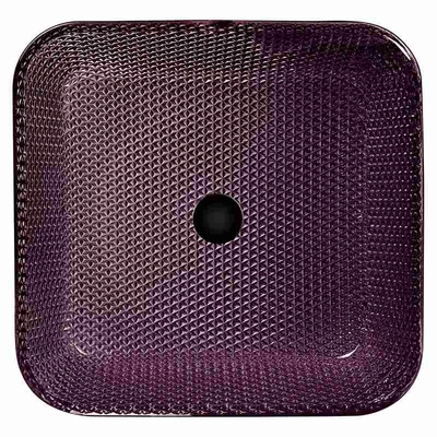 A vaidade lisa da bancada afunda os dissipadores de vidro do banheiro do quadrado de Diamond Purple Crystal 12mm