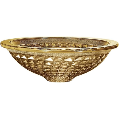 Mão dourada cromada Crystal Bathroom Vanity moderno da lavagem do dissipador claro da bacia de vidro