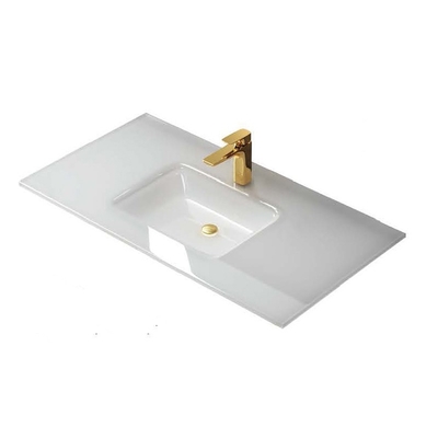 Bancada simples ou duplo moderada banheiro personalizada do dissipador da embarcação da vaidade de vidro do dissipador