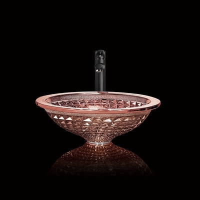 Rose Gold Bathroom Sink Crystal dada forma funil cromou o comprimento de 450mm