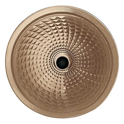 Forma de funil do banheiro da casa da mão de Champagne Crystal Wash Basins Circular Wash