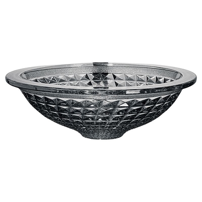 O banheiro feito a mão circular de Crystal Wash Basins Vessel Glass converge o cinza dado forma do fumo